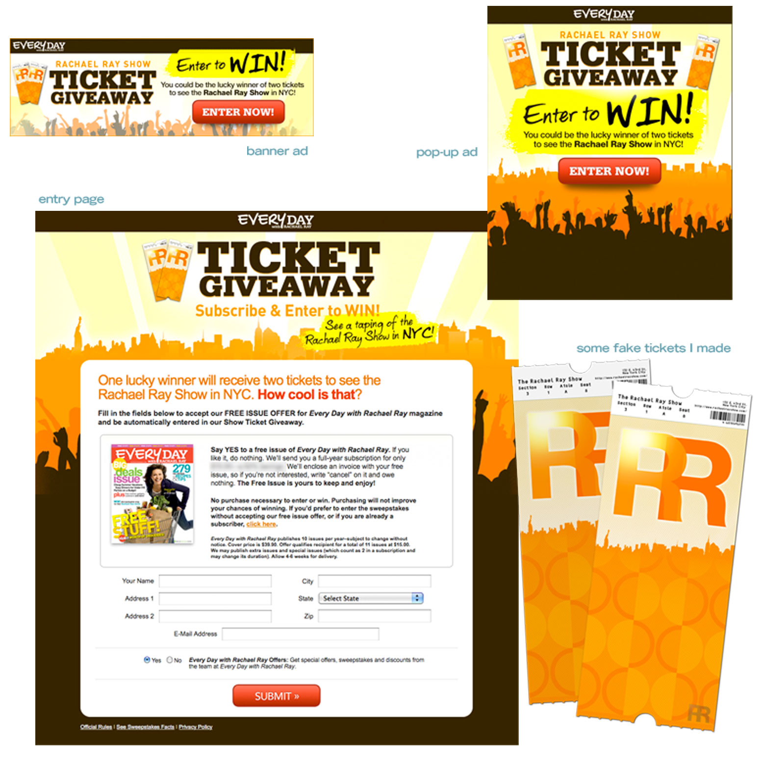 Click the close button or hit Esc key to close this Rachael Ray Show Ticket Giveawat promos